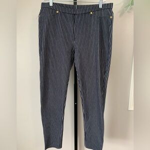Michael Kors Striped Dress Pants - Navy and White